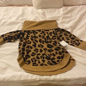 NWT 89th & Madison Tan Leopard Off-Shoulder Sweater, Size L